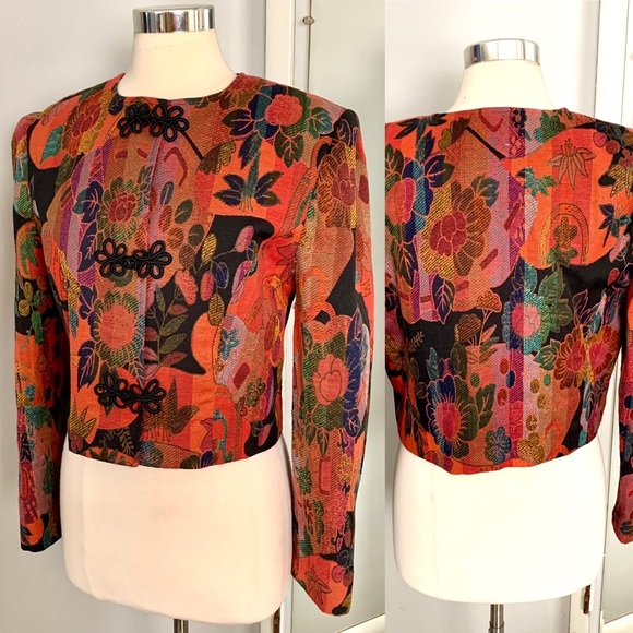 Doncaster Jackets & Blazers - Vintage Embroidered Floral tapestry Cropped Jacket 12